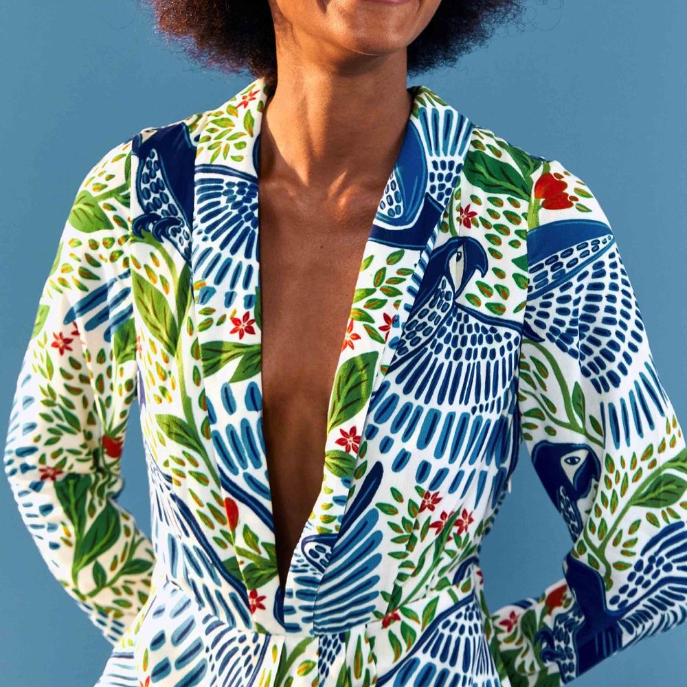 🥭FARM Rio Blue Macaw Flight Maxi Dress - Picture 8 of 14